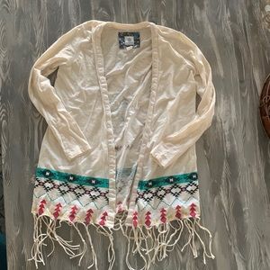 ELEMENT Fringe Lightweight Western Long Sleeve Top Tunic